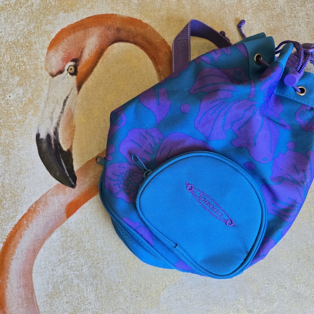 NWOT Speedo Swim Beach Sling Bag Tropical Floral Blue Purple
